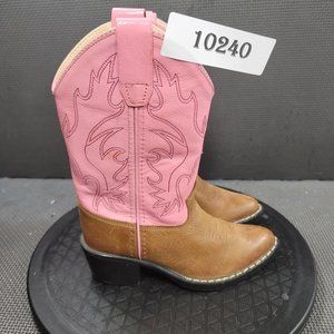 Old West Pink and Brown Kids Boots